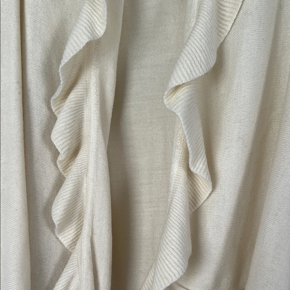Cream Ruffled Open Cardigan - Picture 4 of 4